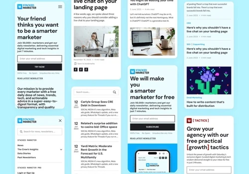Stacked Marketer branding, web design and dev