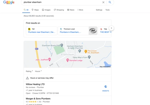 Creating and ranking a website for a local plumber