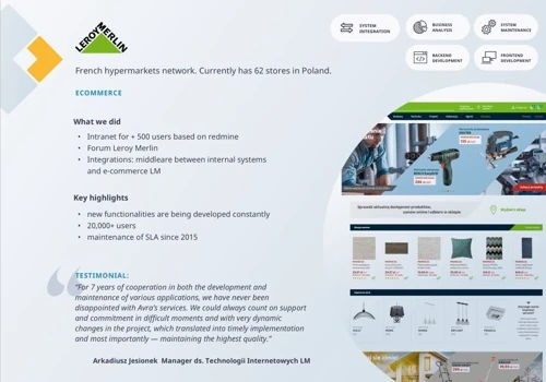 Projects for Leroymerlin.pl