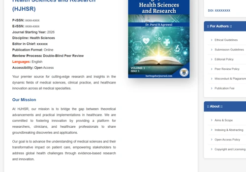 Welcome to the Heritage Journal of Health Sciences
