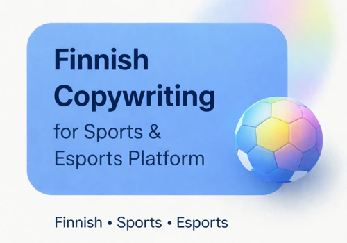 Finnish Copywriting for Sports & Esports Platform