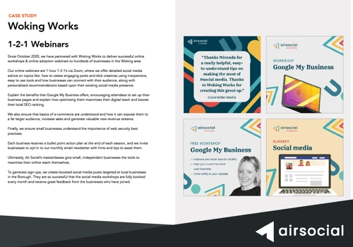 Woking Works 1-2-1 Webinars