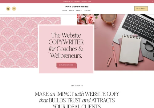 Warm & Vibrant Website for a Copywriter