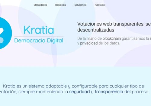 Kratia landing page