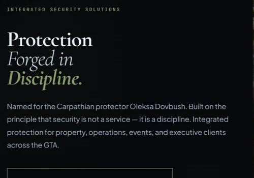 Premium Security Company Website with Heritage