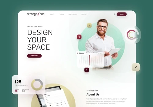 Homepage Design for Home Staging SAAS Company