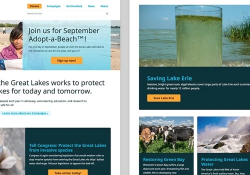 Alliance for the Great Lakes - increasing donations and email signups