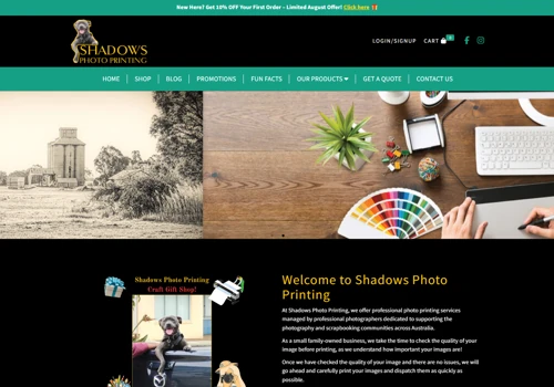 E-Commerce Website for Shadows Photo Printing