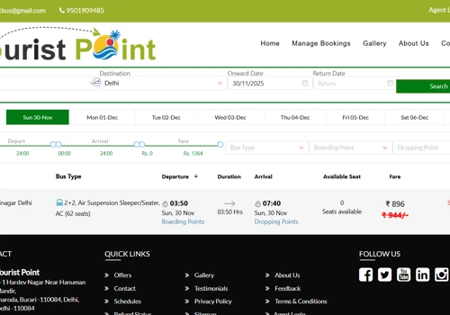 Website and App development for Travel Company