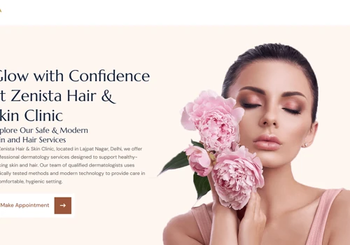 Minimal Website Designing for Skincare Clinic