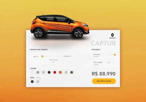 Product Customizer - Build your car UX/UI Design