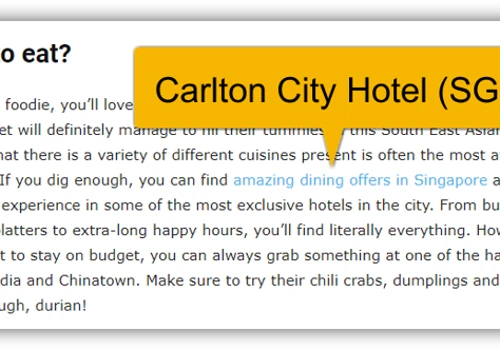 Carlton City Hotel Singapore backlinks