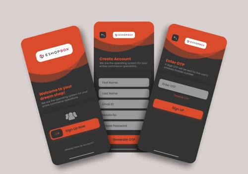 Eshopbox Signup Screen Design