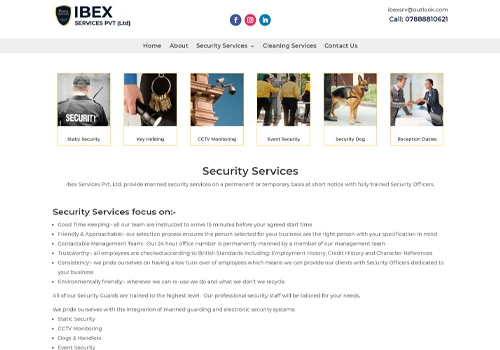 Security Services Providing Company's Website