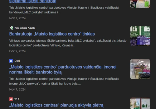 Maisto Logistikos Centras communication