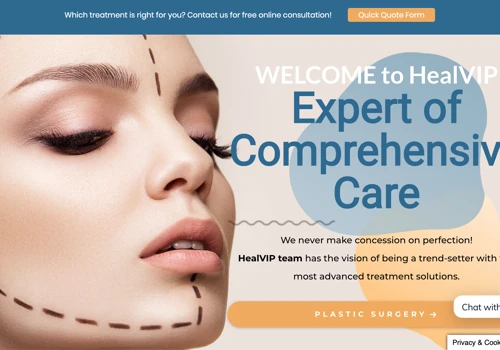 Web design for HealVIP - medical tourism services.