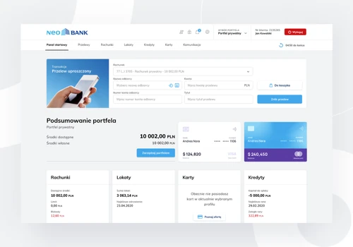 Desktop and mobile app for one of the leading European banks.