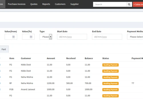 Custom Invoice Software