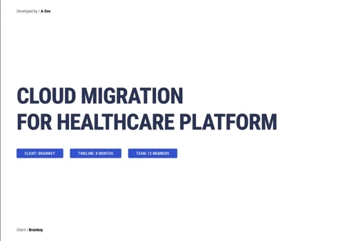 Cloud migration for healthcare platform