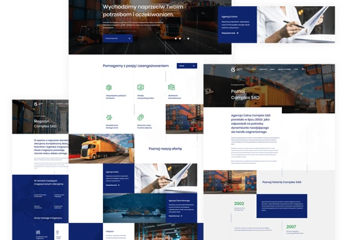 Website for a customs agency and warehouse.