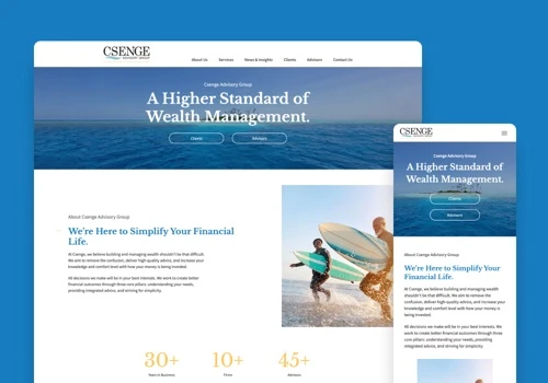 Csenge Advisory Group - Website Redesign