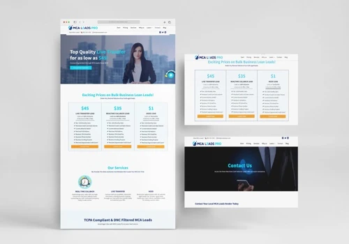 MCA Leads Pro website design and development