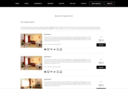 Apartments booking system