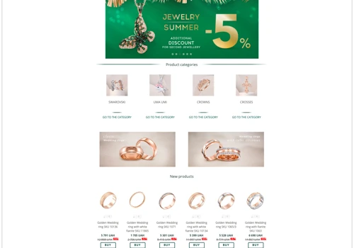 The biggest e-commerce for the gold jewelry in Ukraine