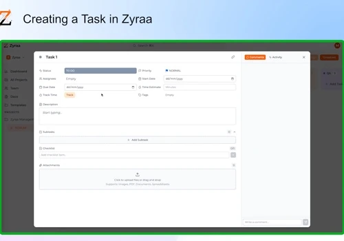 Zyraa - Project Management Software
