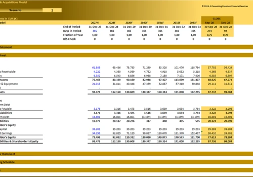(M&A) – Mergers & Acquisitions Model