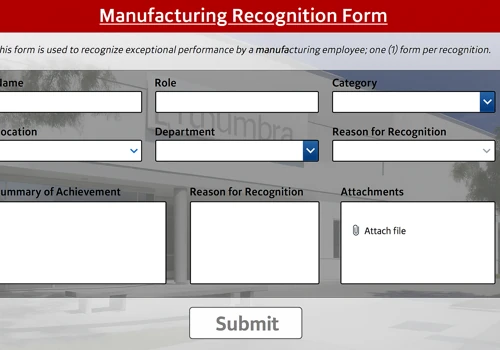 Employee Recognition MS Power App Application