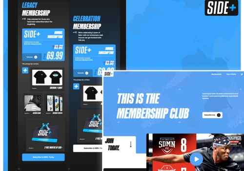 SIDE+ Landing Page for the SIDEMEN