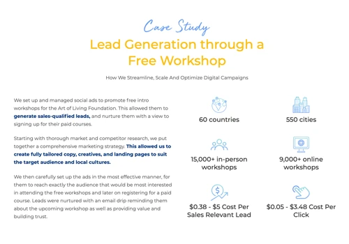 Case Study - Lead Generation through a Free Workshop