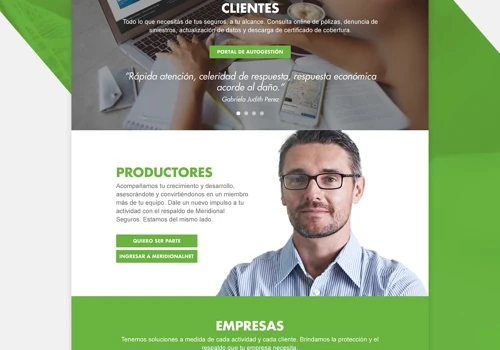 Responsive web design and wordpress coding for leading insurance company in Argentina.