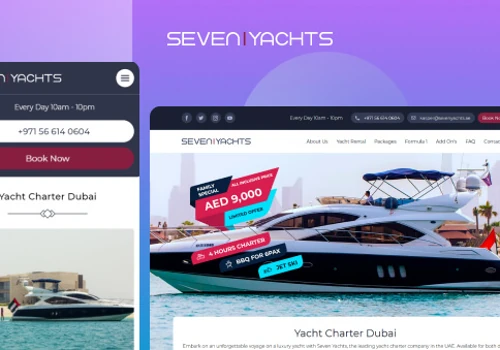 Custom Web Design for Seven Yachts