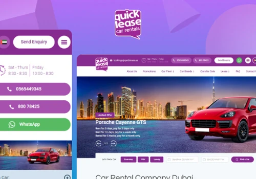 Custom Web Design for QuickLease Car Rental