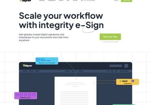 Landing Page Creation "eSigner" Digital Signatures