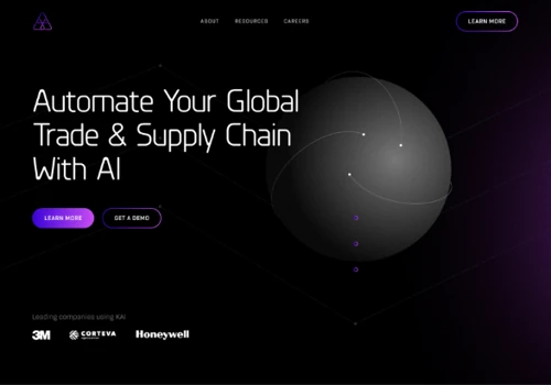 Website for the Silicon Valley based company AVYAY