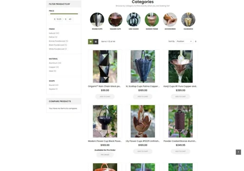 Rain Chains e-Commerce Website