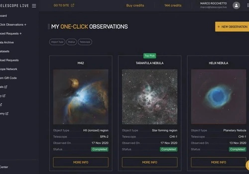 TELESCOPE LIVE - Astrophotography Web Platform