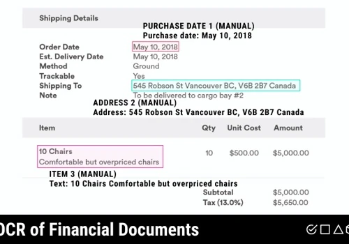 OCR of financial documents