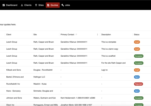 Scaffolding Quoting and Estimation Platform