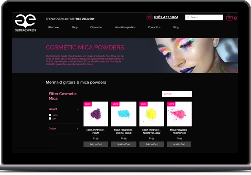 Website Redesign for Glitterexpress