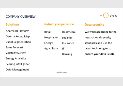 Company solutions and industries overview