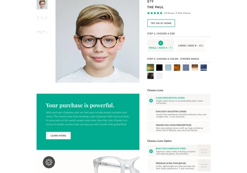 Jonas Paul Eyewear: Custom Product Page