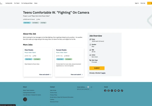 Casting Calls: User interface + API + Cron Job