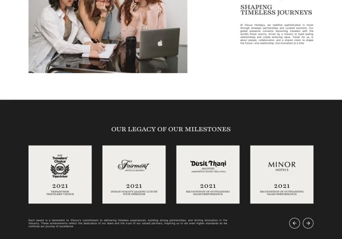 Luxury Travel Website Experience for Viluxur Holid