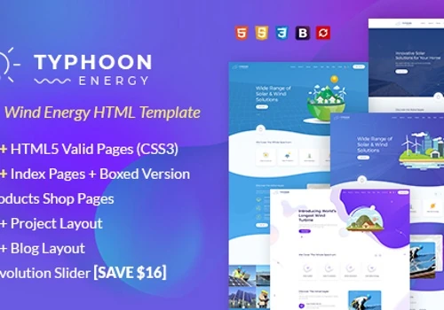 Typhoon - Solar & wind Energy HTML Template