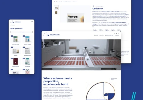 Solé Pharma - Website development and maintenance