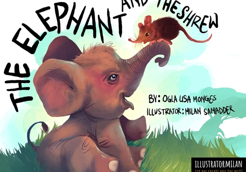 The Elephant and The Shrew - Children's Book Illustration